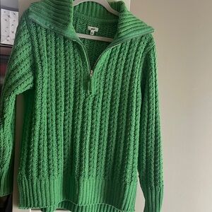 Aerie Green Cable Knit Sweater